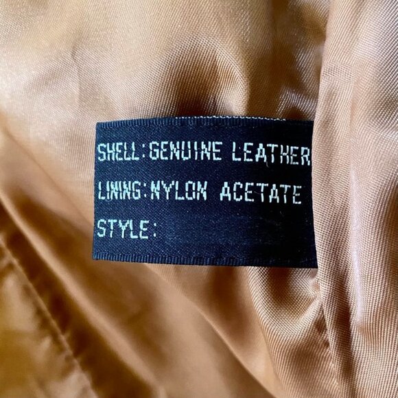 Vintage 70s Wilsons Leather Trench Coat Cognac Brown Belted Size 14 - Picture 12 of 16